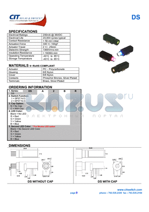 DS1CRR datasheet - CIT SWITCH