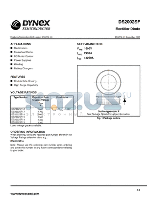DS2002SF13 datasheet - Rectifier Diode