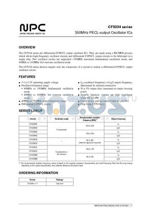 CF5034AA datasheet - 350MHz PECL-output Oscillator ICs