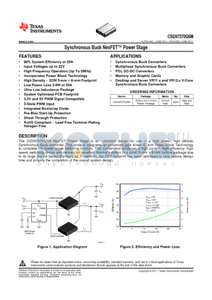 CSD97370Q5M datasheet - Synchronous Buck NexFET Power Stage