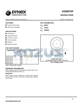 DS2007SF39 datasheet - Rectifier Diode