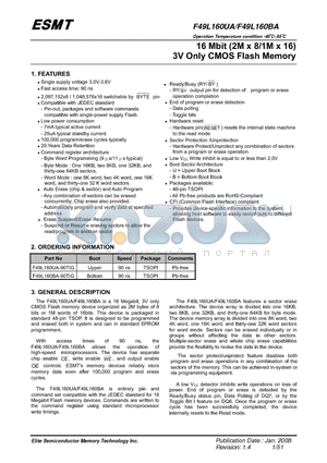 F49L160UA_1 datasheet - 16 Mbit (2M x 8/1M x 16) 3V Only CMOS Flash Memory