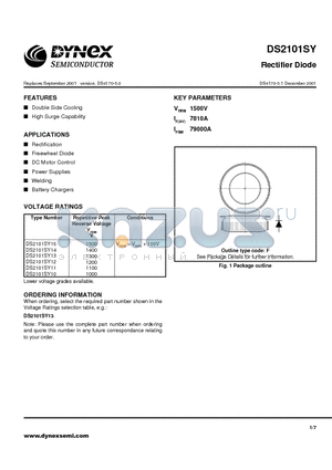 DS2101SY datasheet - Rectifier Diode