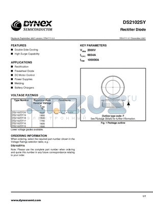 DS2102SY datasheet - Rectifier Diode