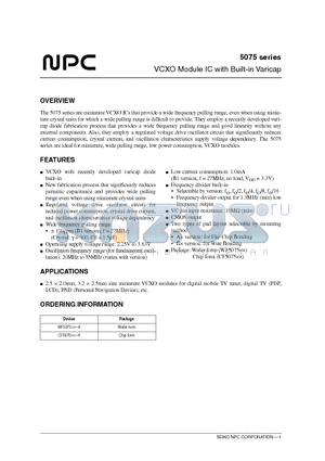 CF5075A5-4 datasheet - VCXO Module IC with Built-in Varicap
