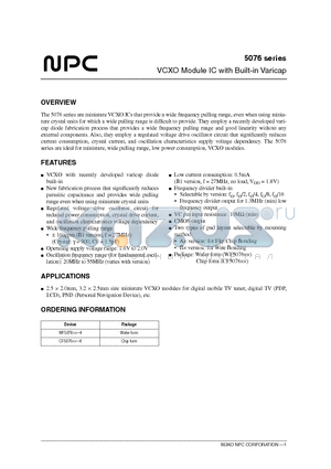 CF5076AL-4 datasheet - VCXO Module IC with Built-in Varicap