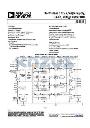 AD5380BST-3 datasheet - 32-Channel, 3 V/5 V, Single-Supply, 14-Bit, Voltage Output DAC