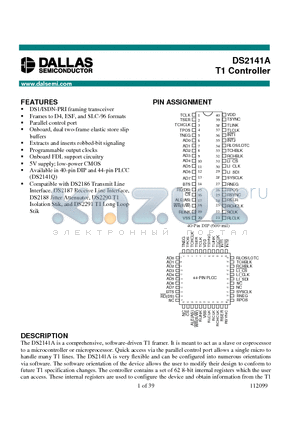 DS2141A datasheet - T1 Controller