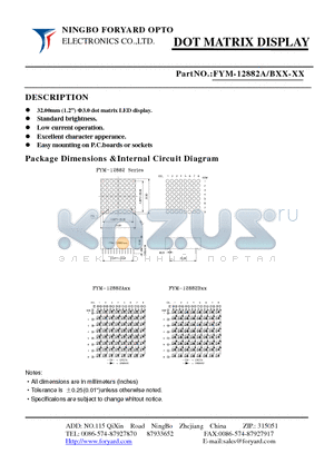 FYM-12882BXX-1 datasheet - DOTMATRIX DISPLAY