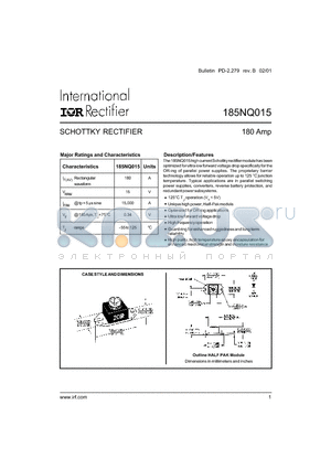 185NQ015 datasheet - SCHOTTKY RECTIFIER