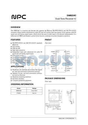 CF8224C datasheet - Dual-Tone Receiver IC