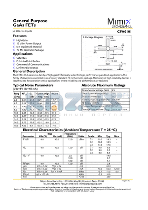 CFA0101_06 datasheet - General Purpose