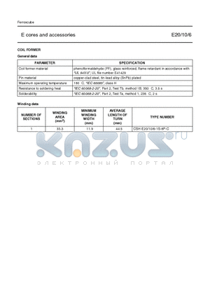 CSH-E20-1S-8P-C datasheet - E cores and accessories