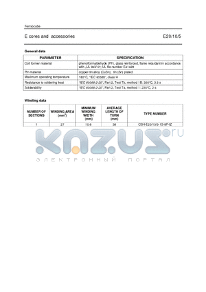 CSH-E20-1S-8P-IZ datasheet - E cores and accessories