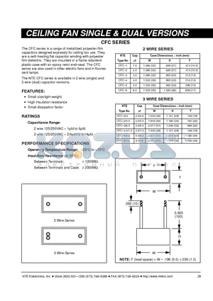 CFC-1 datasheet - CEILING FAN SINGLE & DUAL VERSIONS