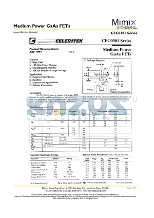 CFC0301 datasheet - Medium Power GaAs FETs