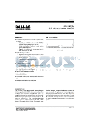 DS2250-64-16 datasheet - Soft Microcontroller Module