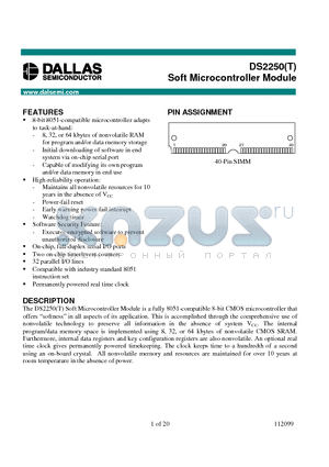 DS2250T datasheet - Soft Microcontroller Module