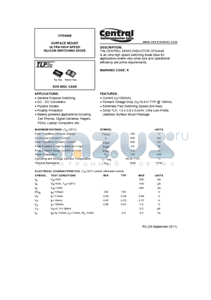 CFD4448 datasheet - SURFACE MOUNT ULTRA HIGH SPEED