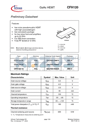 CFH120-10 datasheet - Preliminary Datasheet