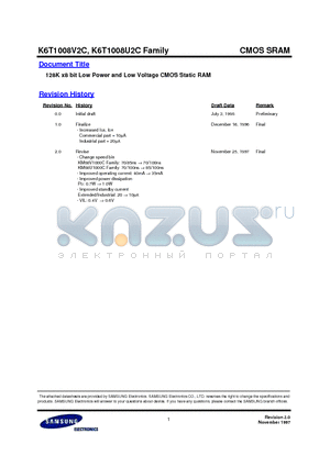 KM68V1000C datasheet - 128K x8 bit Low Power and Low Voltage CMOS Static RAM