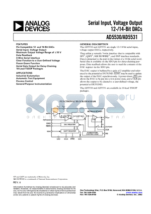 AD5531BRU datasheet - Serial Input, Voltage Output 12-/14-Bit DACs