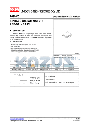 F6406-S08-R datasheet - 2-PHASE DC-FAN MOTOR PRE-DRIVER IC
