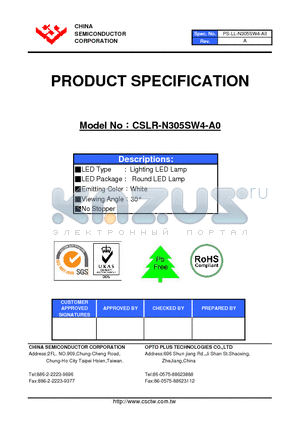CSLR-N305SW4-A0 datasheet - LED