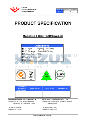 CSLR-N319SW4-B0 datasheet - LED