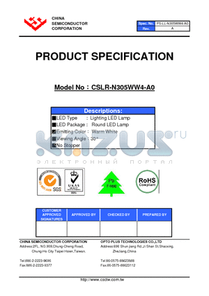 CSLR-N305WW4-A0 datasheet - LED