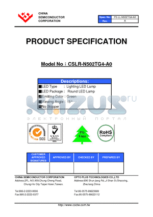 CSLR-N502TG4-A0 datasheet - LED