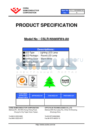 CSLR-N508WW4-A0 datasheet - LED