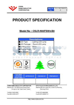 CSLR-N55FSW4-B0 datasheet - LED