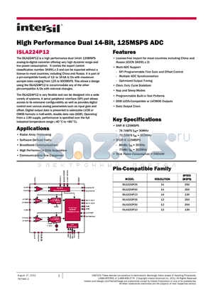 KMB-001CEVALZ datasheet - High Performance Dual 14-Bit, 125MSPS ADC