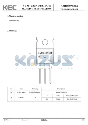 KMB050N60PA datasheet - TO-220AB PACKAGE