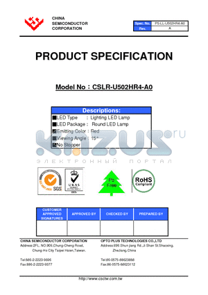 CSLR-U502HR4-A0 datasheet - LED