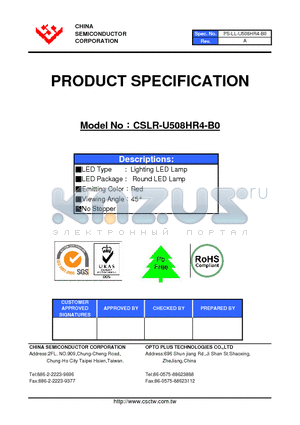 CSLR-U508HR4-B0 datasheet - LED