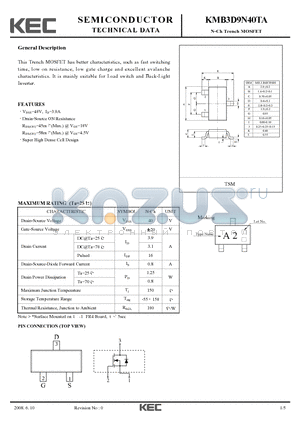 KMB3D9N40TA datasheet - N-Ch Trench MOSFET