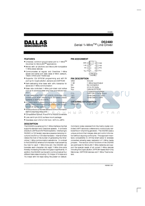 DS2480S datasheet - Serial 1.Wire Line Driver