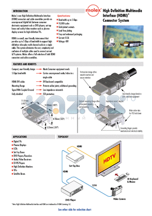 88768-9920 datasheet - High Definition Multimedia Interface (HDMI) Connector System