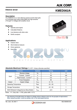 KMED002A datasheet - Distance sensor