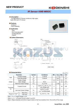 KME-M002C datasheet - IR Sensor