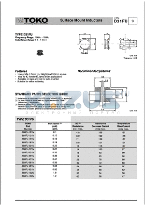 888FU-151M datasheet - Surface mount inductors