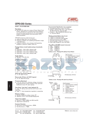 CFPO-DO-151S12A50 datasheet - Range of Super Single Oven OCXOs