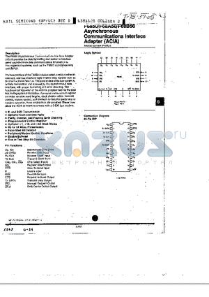 F6850 datasheet - Asynchronous Communications Interface Adapter (ACIA)