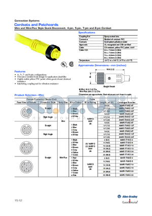 889N-F7AG-15 datasheet - Cordsets and Patchcords
