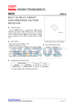 88C14-AF5-R datasheet - BUILT-IN DELAY CIRCUIT HIGH-PRECISION VOLTAGE DETECTOR