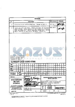 AD567 datasheet - CORRECTION TO CASE OUTLINE DIMENSION