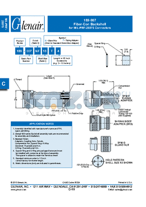 189-007B13G4 datasheet - Fiber-Con Backshell