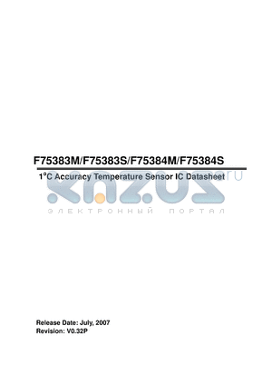 F75383S datasheet - a1oC Accuracy Temperature Sensor IC Datasheet